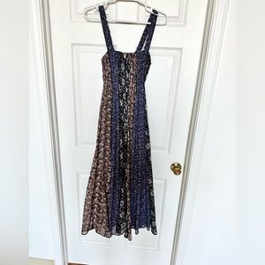 Free People smocked bust flowy midi dress.  XS
